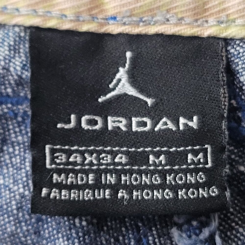 VTG Y2K Air Jordan Men's Baggy Blue Denim Jean With Sneaker Graphics Size 34x34 - Picture 10 of 10